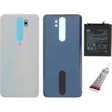 SDT Redmi Note 8 Pro Arka Batarya Kapağı ,batarya ve B7000 Yapıştırıcı (Mavi)