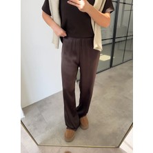 Qu Style Acı Kahve Lastikli Pantolon
