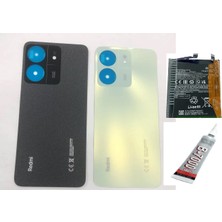 SDT Redmi 13C Arka Batarya Kapağı ,batarya ve B7000 Yapıştırıcı (Siyah)