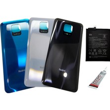 SDT Redmi Note 9 Pro Arka Batarya Kapağı ,batarya ve B7000 Yapıştırıcı (Siyah)