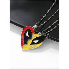 Bear & Pear 2  Adet Mıknatıslı Arkadaşlık Kolyesi Deadpool & Wolverine Best Friends Kolye