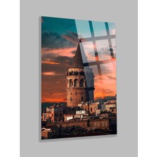 Taulart Galata Kulesi Istanbul Görseli Ev, Ofis, Hediyesi Cam Tablo Temperli 4mm