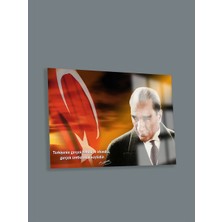 Taulart Ultra Yüksek Çözünürlüklü Atatürk ve Çiftçi Tarım Tablosu 4mm Kırılmaz Cam Tablo Iş Yeri Ofis