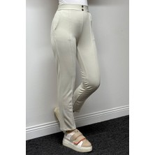 Süs Düğme Cepli Pantolon 1354 - Taş