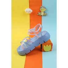Moda Lime Günlük Sandalet Dolgu Topuklu Sandalet Kız Çocuk Sandaleti Renkli Sandalet Özel Tasarım Sandalet