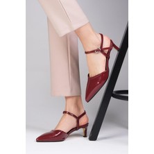 Mio Gusto Filippa Bordo Renk Kadın Topuklu Ayakkabı