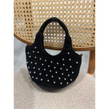 Hill Bag Analua Mini Zımbalı Süet Fermuar Kapamalı Kadın Çanta