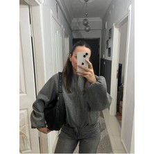 Hill Bag Yumuşak Suni Deri Tasarım Askılı Fermuar Kapama El Omuz Çantası