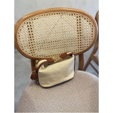 Hill Bag Gold Akseuar Detaylı Keten Kadın Kol Çanta