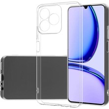 Tekno Grup Realme C53 Kılıf Lüx Şeffaf Yumuşak Süper Silikon + Cam Ekran Koruyucu