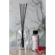 Homence Pink Bambu Çubuklu Dekoratif Cam Oda Kokusu – Meyve Kokulu 100 ml