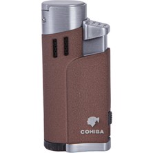 Cohiba 4 Torch Pürmüz Haki-Gümüş Metal Puro Çakmağı