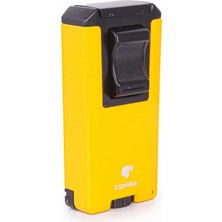 Cohiba Çift Torch Pürmüz Sarı-Siyah Metal Puro Çakmağı