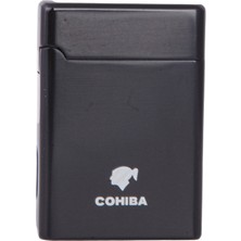 Cohiba Çift Torch Pürmüz Siyah Metal Puro Çakmağı