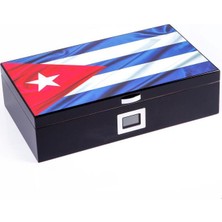 Premium Quality Cuban Flag Sedir Humidor Puro Kutusu