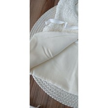 Bebek Yeleği Welsoft Kumaş Iç Kısmı Pamuklu Önden Kurdelelı Kız Erkek Bebek Yenidoğan Beyaz Yelek