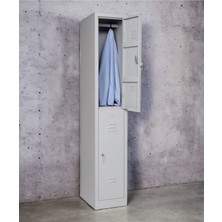 Metal Elbise Dolabı, Kilitlenebilir Dolap, Soyunma Dolabı, Elbise Dolabı, 2 Bölmeli Dolap