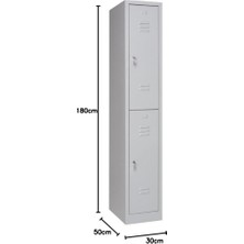 Metal Elbise Dolabı, Kilitlenebilir Dolap, Soyunma Dolabı, Elbise Dolabı, 2 Bölmeli Dolap