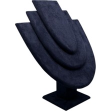Megass Dekor Yerli Üretim Ahşap Model Sardunya Kumaş Lacivert Renk Boy 21 cm En 25 cm Kolye Takı Sergileme Mankeni