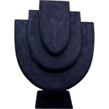 Megass Dekor Yerli Üretim Ahşap Model Sardunya Kumaş Lacivert Renk Boy 21 cm En 25 cm Kolye Takı Sergileme Mankeni