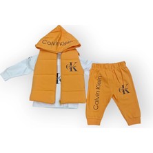 Woops Baby Marka Kelvin Desen Baskı Yelekli Üçlü Takım Unisex 6-36 Ay