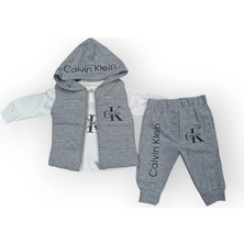 Woops Baby Marka Kelvin Desen Baskı Yelekli Üçlü Takım Unisex 6-36 Ay