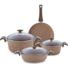7 Pcs Granit Tencere Set (Cam Kpk)
