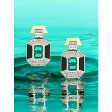 Asteria Jewelry Yeşil Taş Detaylı Tasarım Küpe
