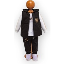 Woops Baby Marka Versay Desen Baskı Yelekli Üçlü Takım Unisex 6-36 Ay