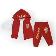 Woops Baby Marka Versay Desen Baskı Yelekli Üçlü Takım Unisex 6-36 Ay
