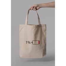 Battery Baskılı Bez Çanta %100 Pamuk 35X40CM