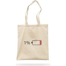 Battery Baskılı Bez Çanta %100 Pamuk 35X40CM