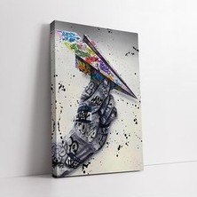 Banksy Kağıttan Uçak Kanvas Tablo