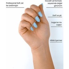 Dippnails Baby Blue Jel Takma Tırnak Tekrar Kullanılabilir Oval Manikür Seti 30 Adet