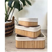 3’lü Bambu Dekoratif Sepet