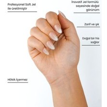 Dippnails Babyboomer Ombre Jel Takma Tırnak Tekrar Kullanılabilir Badem Manikür Seti 30 Adet