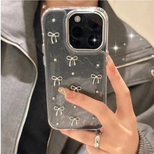Elmalı Store Apple iPhone 14 Pro Uyumlu Kurdele Desenli Kabartmalı Telefon Kılıf Kapak