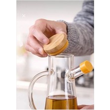2li Bambu Vakum Kapaklı Brosilikat Cam Yağlık Sirkelik 900ML