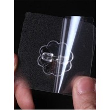 Bir Tık Home 5 Adet Şeffaf Güçlü Kendinden Yapışkanlı Kapı Duvar Askıları Ağır Yük Taşıma  6x6  cm