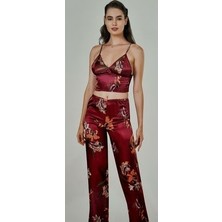 Üçlü Saten Gecelik Pijama Takımı