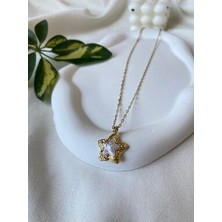 Opia Jewelry Çelik Sedef Taş Detay Yıldız Kolye