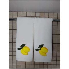 Limon Nakış Işlemeli 2li Mutfak Havlusu Seti