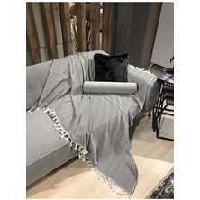 Luwino Home Koltuk Örtüsü , Tv Şalı , Throw ,Yatak Örtüsü , Çok Amaçlı Örtü , Antrasit Renk 180x200 cm