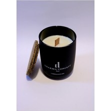 Lüks Kokusuz Soya Wax Mum, Siyah Kavanoz, Dekoratif, Doğal, Ahşap Fitil, Mantar Kapak