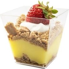 Kristal Plastik Akrilik Prizma Kübik Kase 120CC 25 Adet - Kapaksız