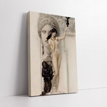 Ressamlardan Gustav Klimt Heykel Alegorisi Sanatsal Kanvas Tablo