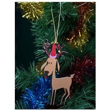 Tuana Trend Yılbaşı Ağaç Duvar Süsü Dekor Noel Baba Geyik Kar Tanesi Yılbaşı Süsü Ahşap