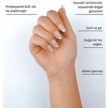 Dippnails Classic French Jel Takma Tırnak Tekrar Kullanılabilir Badem Manikür Seti 30 Adet