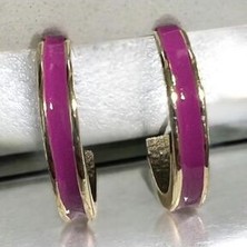 Store Pembe ve Gold Detaylı Yuvarlak Şık Küpe