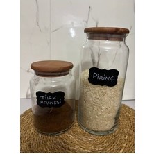 Seven7 Bambu Vakum Kapak Kavanoz 1300 ml